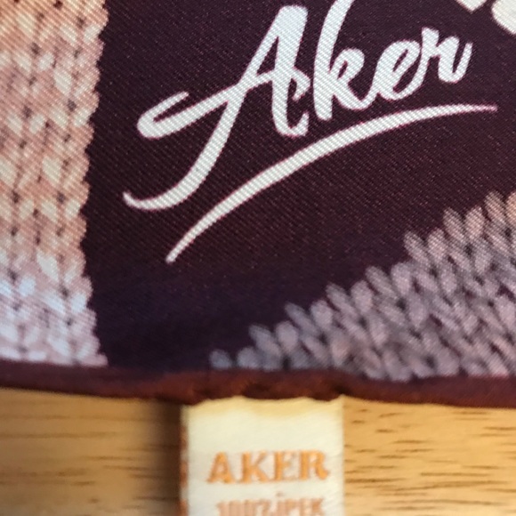 Aker Silk Square Scarf 100 % silk Head Neck Wrap - Picture 3 of 7